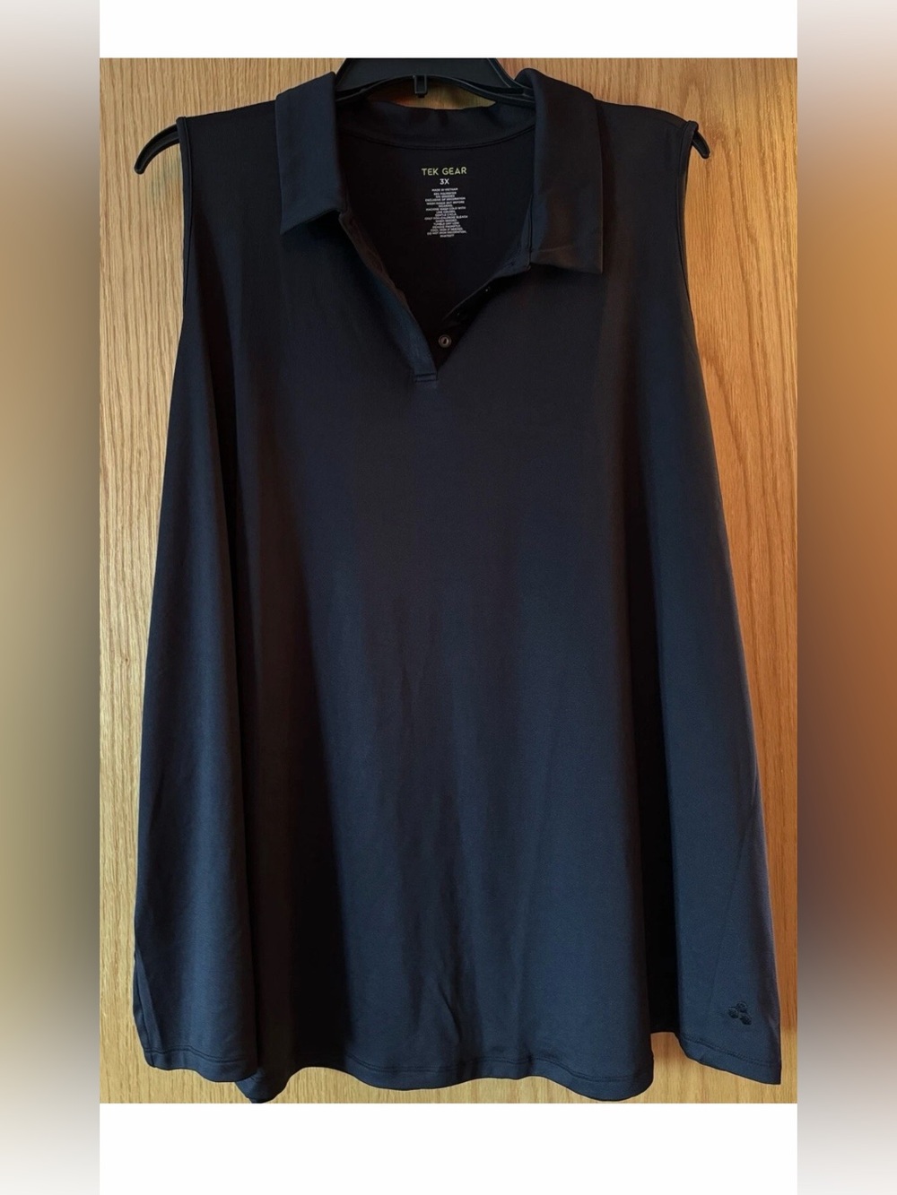 Womens 3X Tek Gear Curved Hem
Golf Tank Top wicking stretch UPF Polo sleeveless